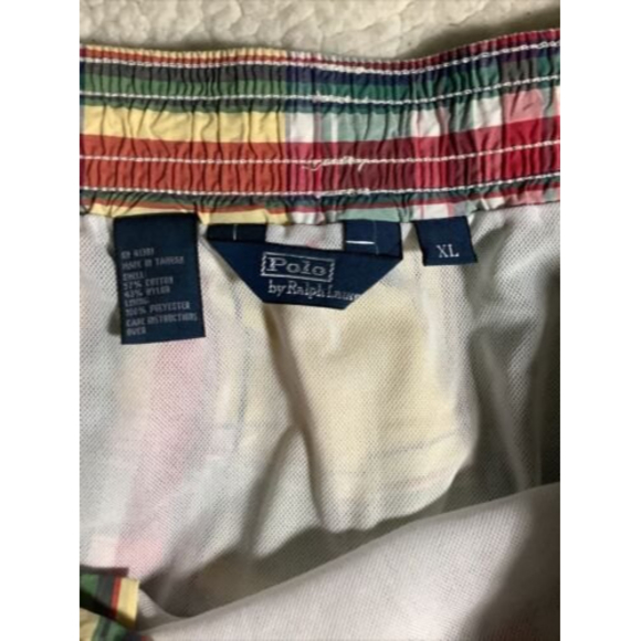 SOLD* POLO RALPH LAUREN PLAID SWIM SHORTS  TRUNKS |  SWIMWEAR BEACH | Size X-L - Picture 4 of 10